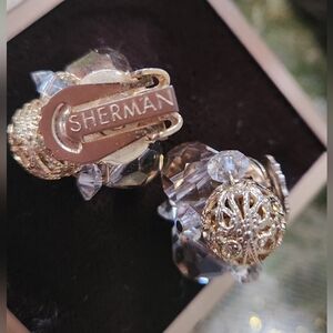 Vtg Sherman Clip-On Earrings